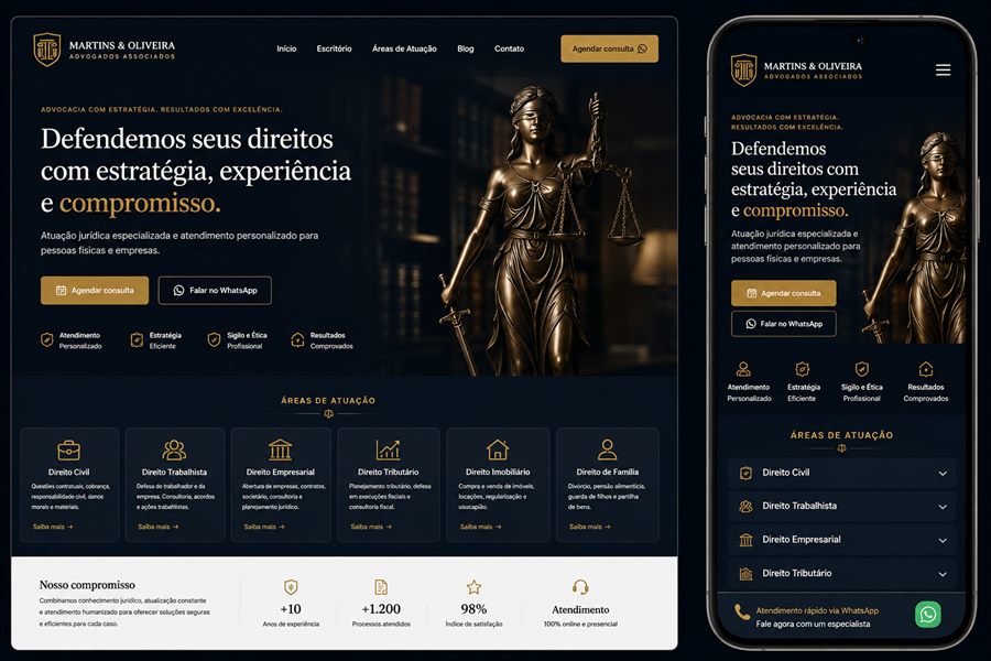 Conceito de site institucional para advocacia